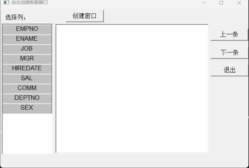 动态创建数据窗口